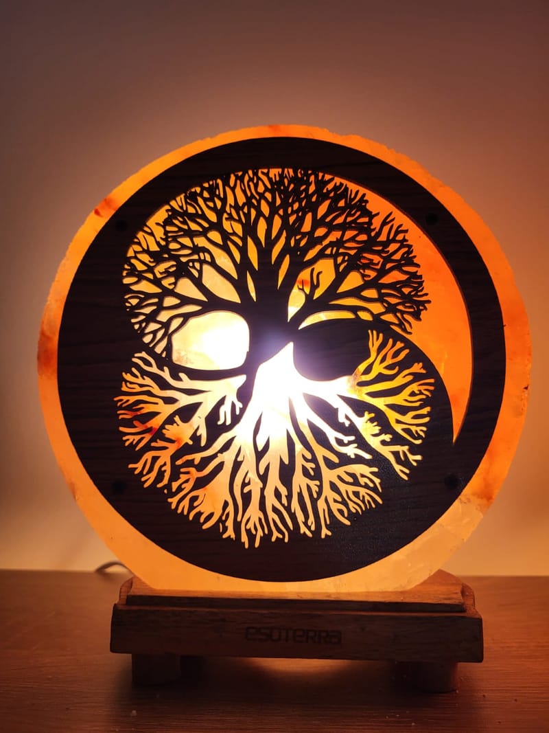 Lampe de Sel Himalaya Yin-Yang Arbre de vie 5kg